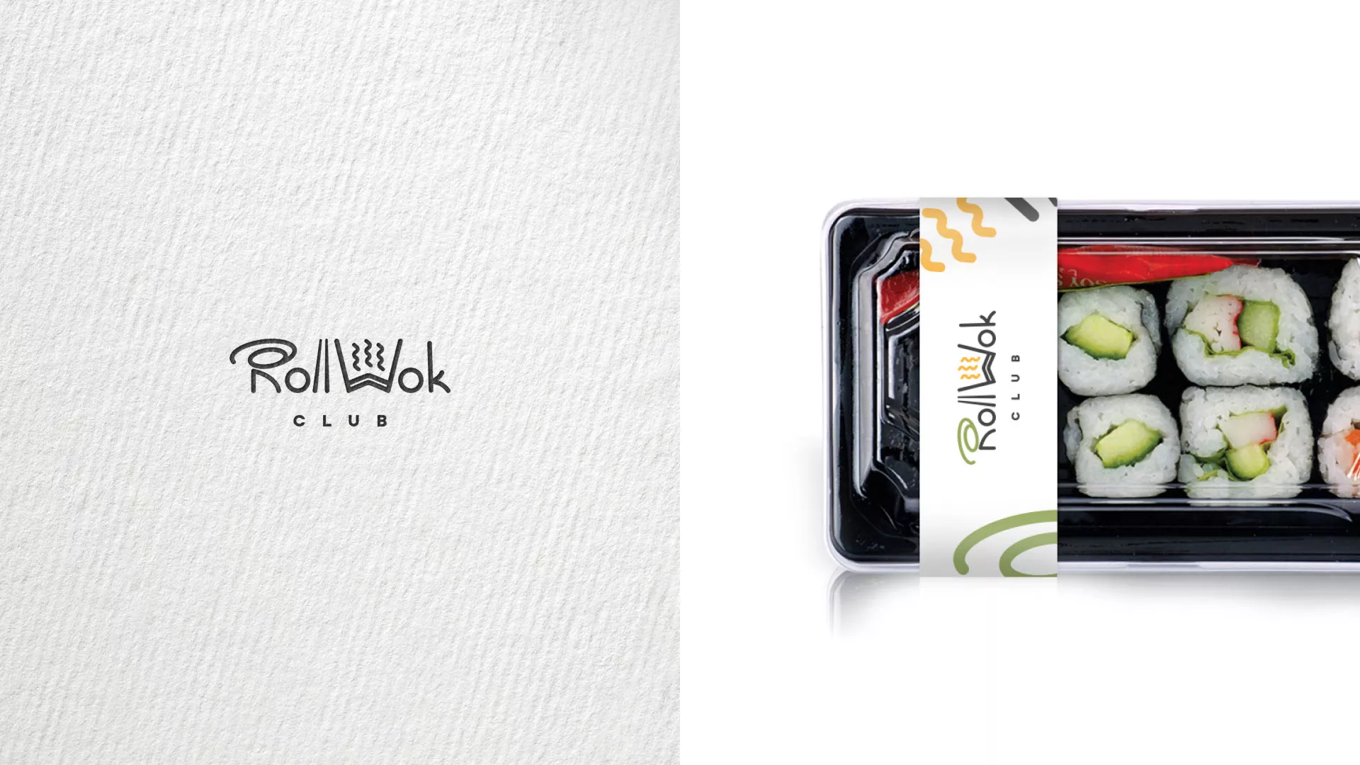 Разработка наклеек для суши-бара «Roll Wok Club» в Спасске-Рязанском
